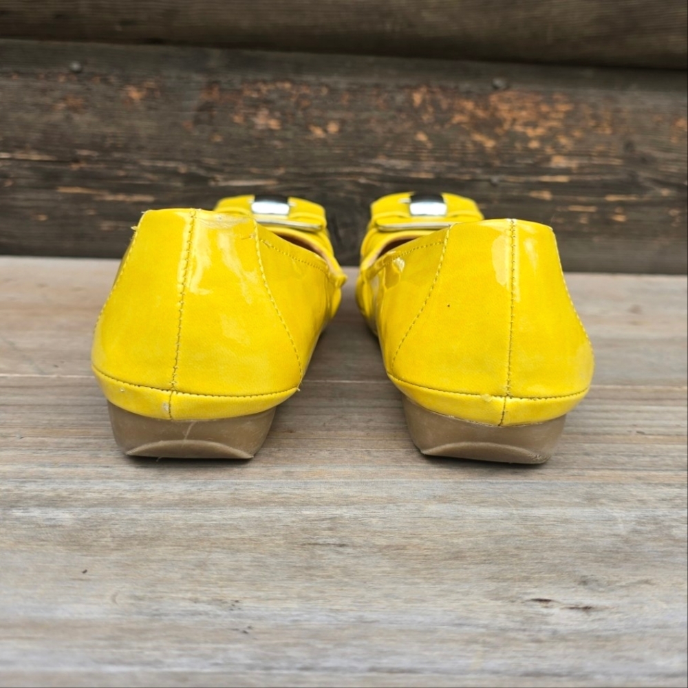 Naturalizer N5 Comfort Voylan Y2K Indie Sleaze Sqaure Toe Buckle Flats 7.5M - Picture 9 of 16